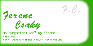 ferenc csaky business card